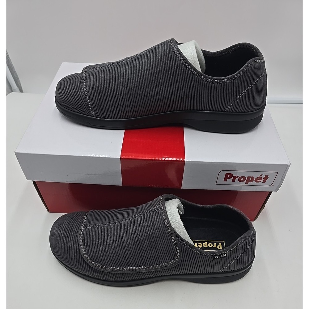 NWT Propet  Men Cush'n Foot Diabetic and Orthotic Slate Corduroy Shoes 11.5